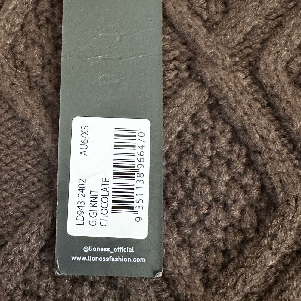 Lioness Gigi Knit Sweater XS Oversized Brown NWT - Picture 4 of 11